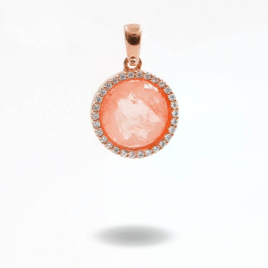 Pendente in argento 925 con zirconi e cristallo colore arancio – Rosato