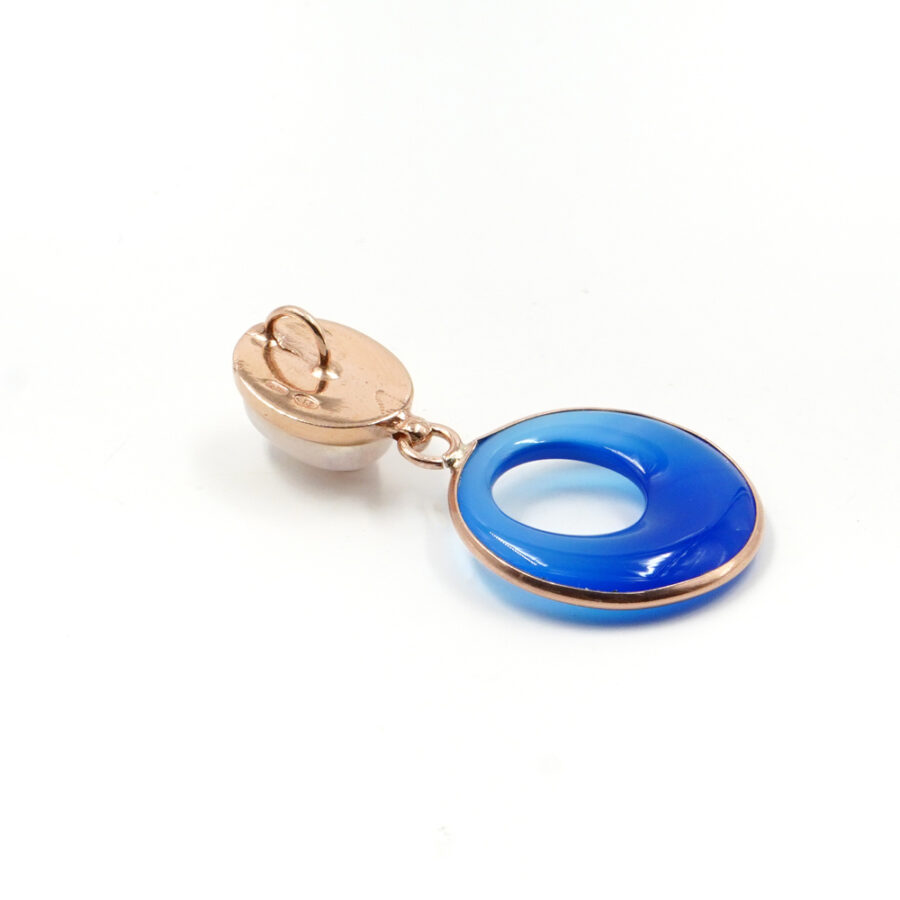 Pendente in argento 925 con pietra di Luna bianca, agata blu – Rosato - immagine 2