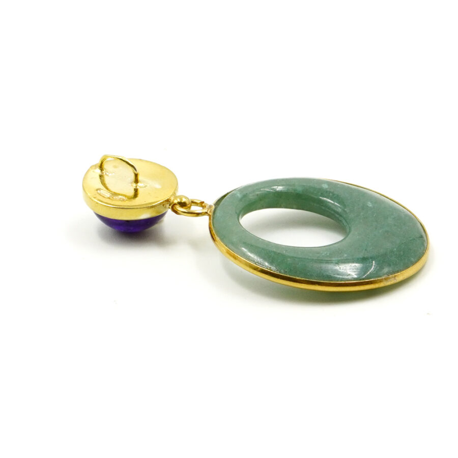 Pendente in argento 925 con ametista, avventurina – Dorato - immagine 2