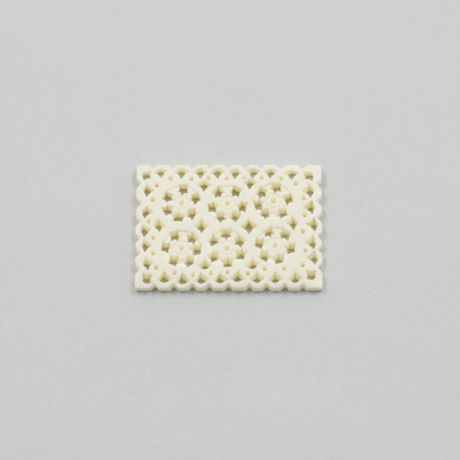 Piastre incise in osso di bufalo forma rettangolo 42x30mm