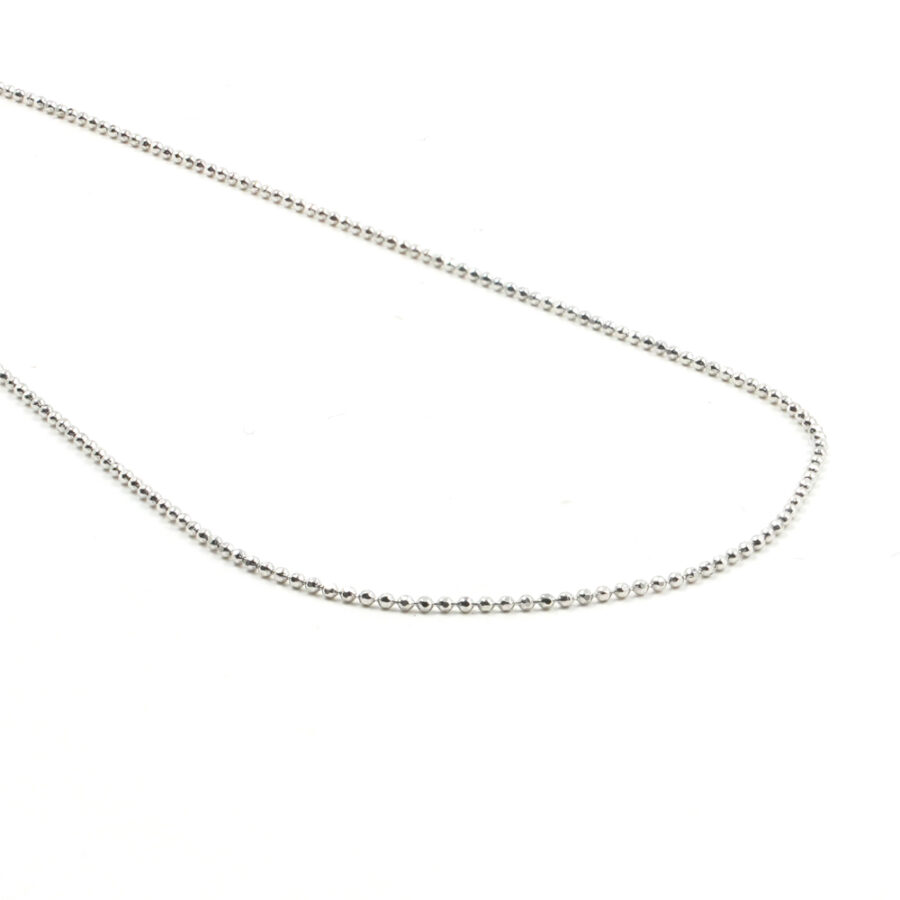 Collana Veneziana a pallini 0,90mm in argento 925 con bollatina – Lunghezza 40cm – Rodiato