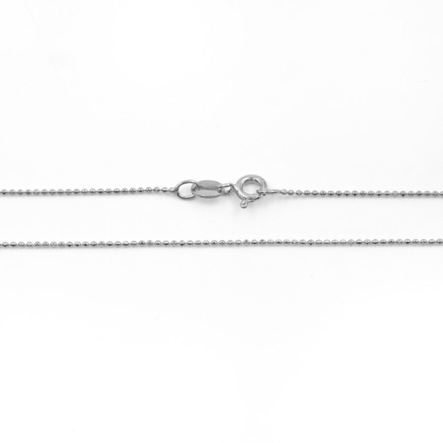 Collana Veneziana a pallini 0,90mm in argento 925 con bollatina – Lunghezza 40cm – Rodiato - immagine 2