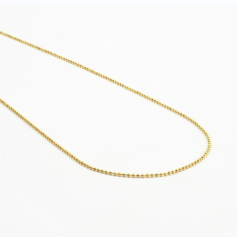 Collana Veneziana a pallini 0,90mm in argento 925 con bollatina – Lunghezza 40cm – Dorato