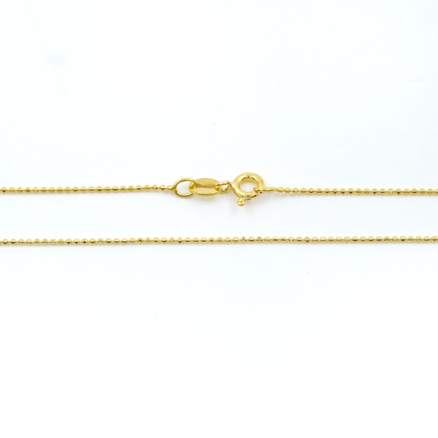 Collana Veneziana a pallini 0,90mm in argento 925 con bollatina – Lunghezza 40cm – Dorato - immagine 2