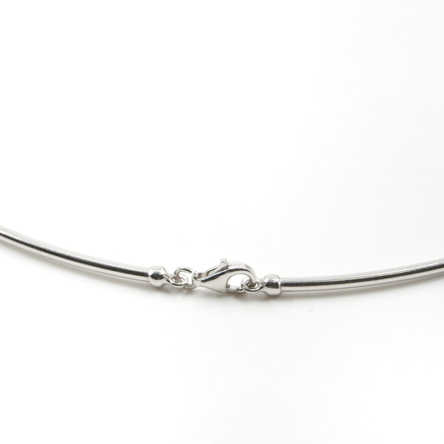 Collana girocollo in argento a canna vuota spessore 2mm – Rodiato - immagine 2