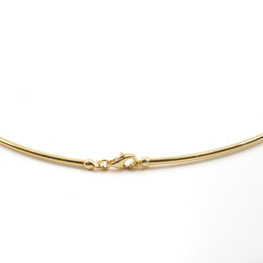 Collana girocollo in argento a canna vuota spessore 2mm – Dorato - immagine 2