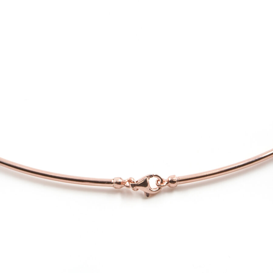 Collana girocollo in argento a canna vuota spessore 2mm – Rosa - immagine 2