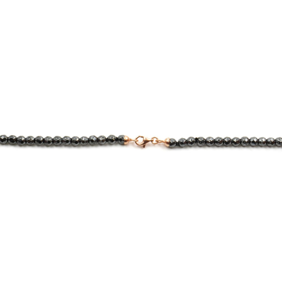 Collana con ematite, pietra del Sole, chiusura in argento 925 – Rosato - immagine 4