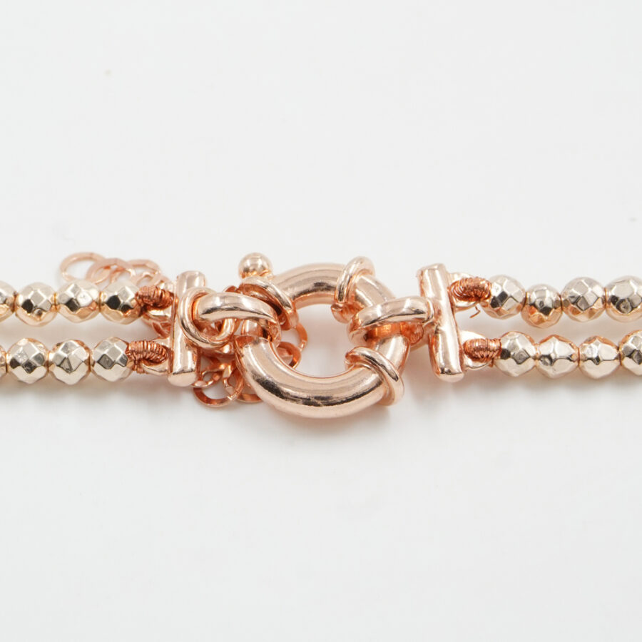 Collana Multifilo con ematite, perla, chiusura in argento 925 – Rosato - immagine 4