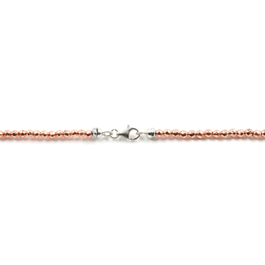 Collana con ematite, perla, ossidiana gold, chiusura in argento 925 – Rodiato - immagine 4