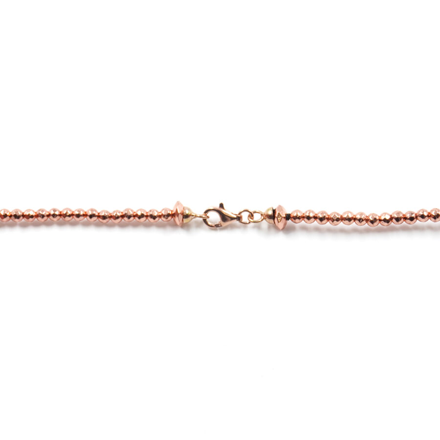 Collana con ematite, agata nera, pasta di turchese, chiusura in argento 925 – Rosato - immagine 4
