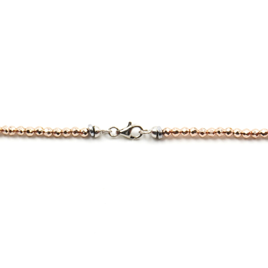 Collana con ematite, pasta di turchese, perla, chiusura in argento 925 – Rodiato - immagine 4