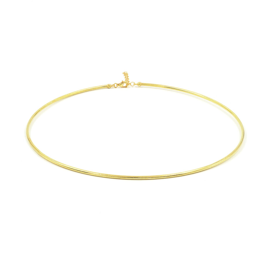 Collana girocollo in argento a canna vuota spessore 2mm – Dorato