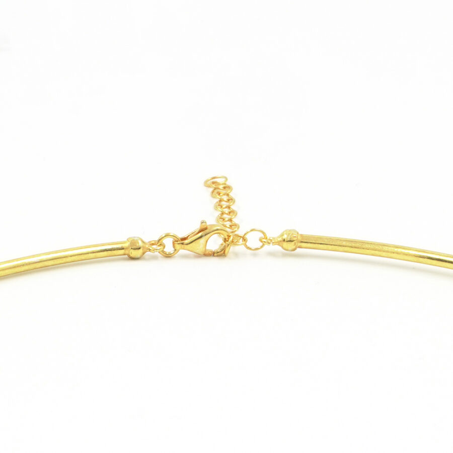 Collana girocollo in argento a canna vuota spessore 2mm – Dorato - immagine 2
