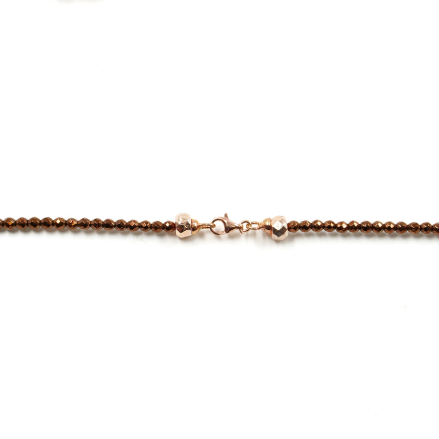 Collana con ematite, perla, chiusura in argento 925 – Rosato - immagine 4