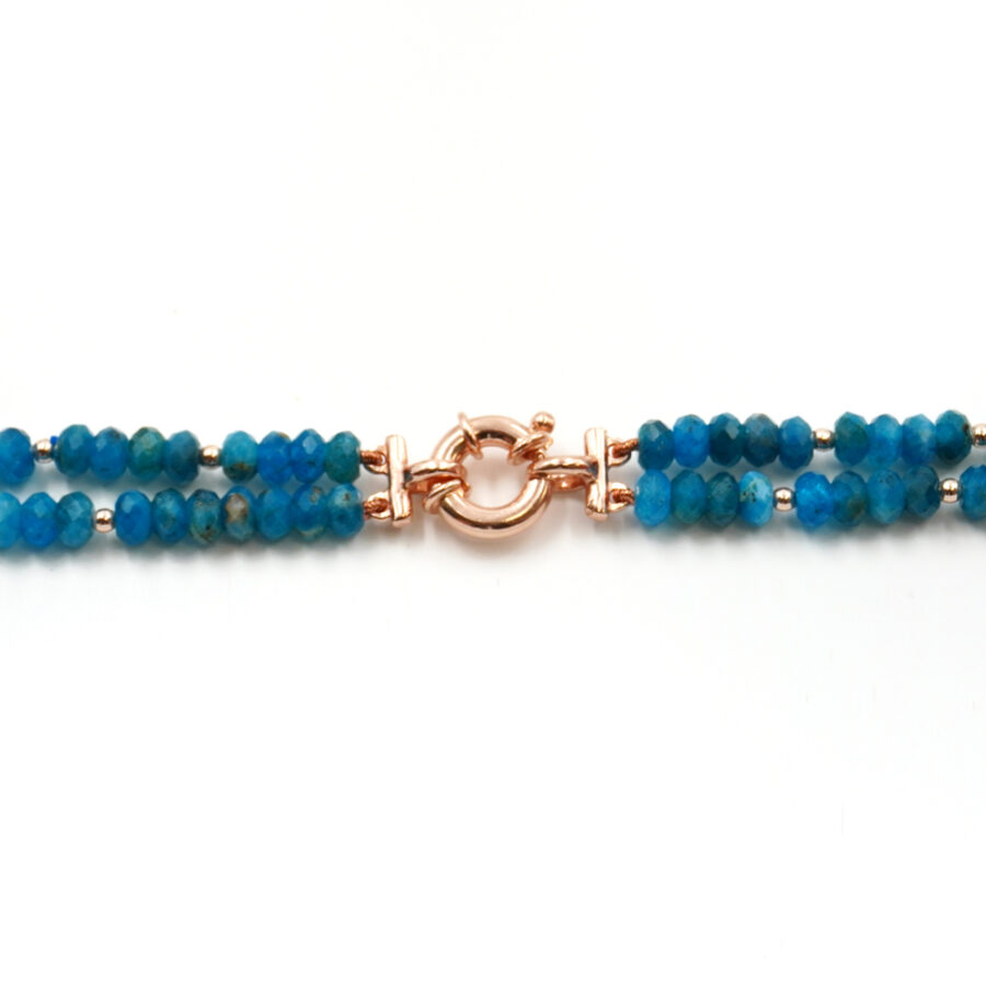 Collana Multifilo con apatite, corallo, ematite, chiusura in argento 925 – Rosato - immagine 3