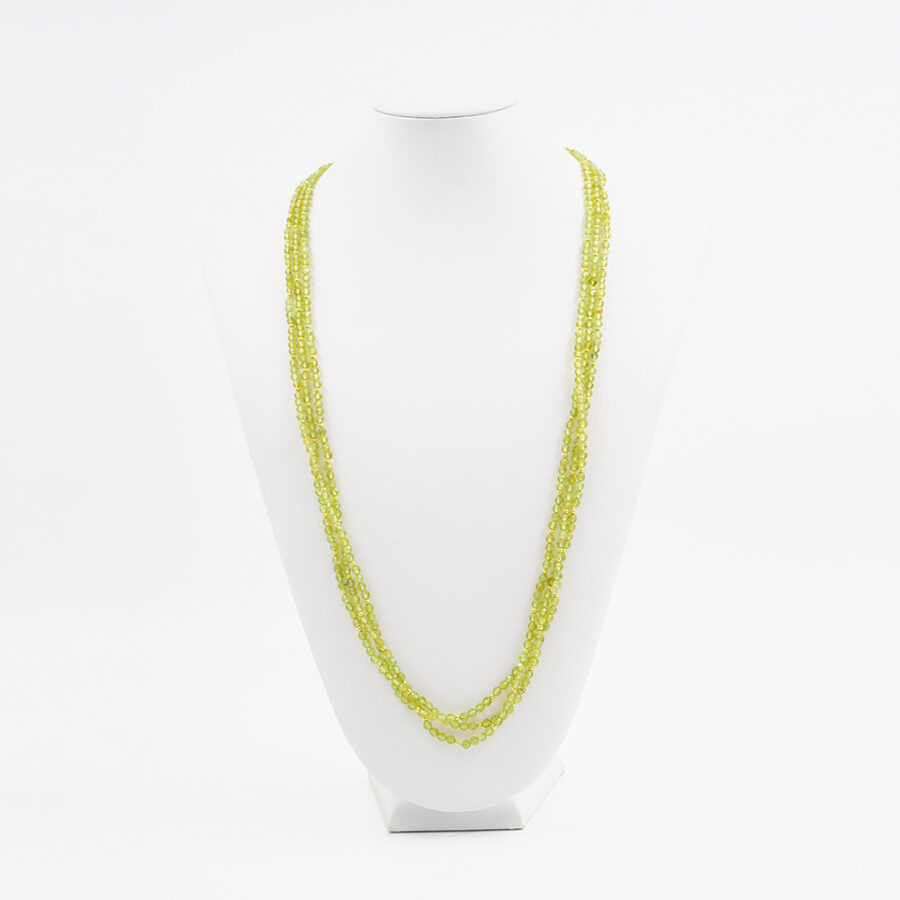 Collana Multifilo con peridoto, ematite, chiusura in argento 925 – Dorato - immagine 2