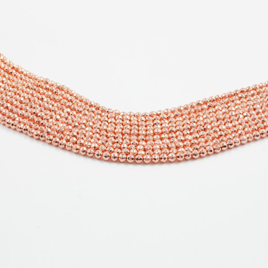 Ematite fili tondi sfaccettati 3mm – Rosa Fluo