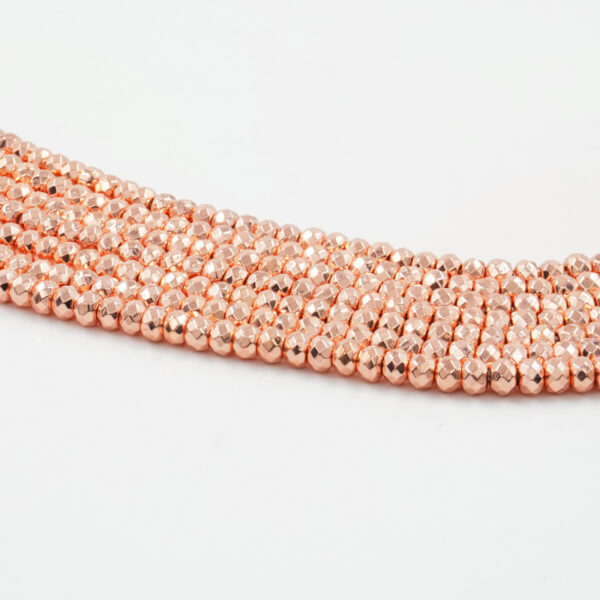 Ematite fili rondelle sfaccettate 3x2mm – Rosa Fluo
