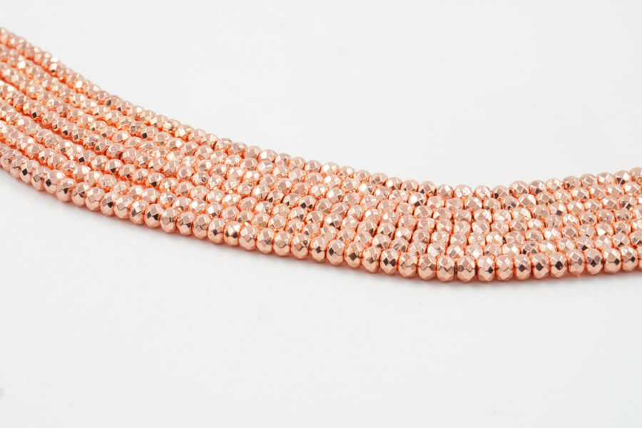 Ematite fili rondelle sfaccettate 3x2mm – Rosa Fluo