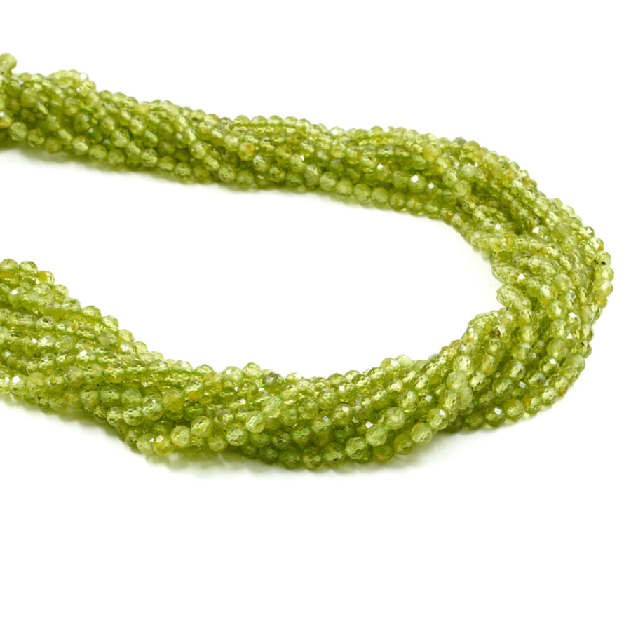 Peridoto fili tondi sfaccettati 4mm