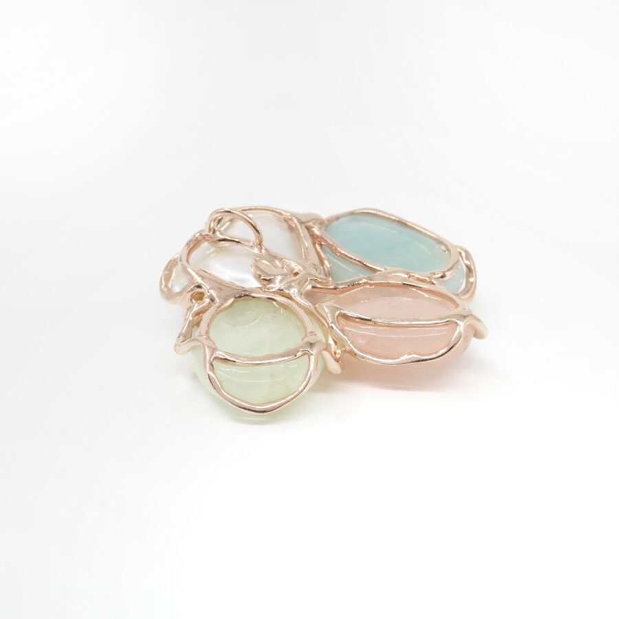 Pendente in argento 925 con perla, berillo - Rosato - immagine 2