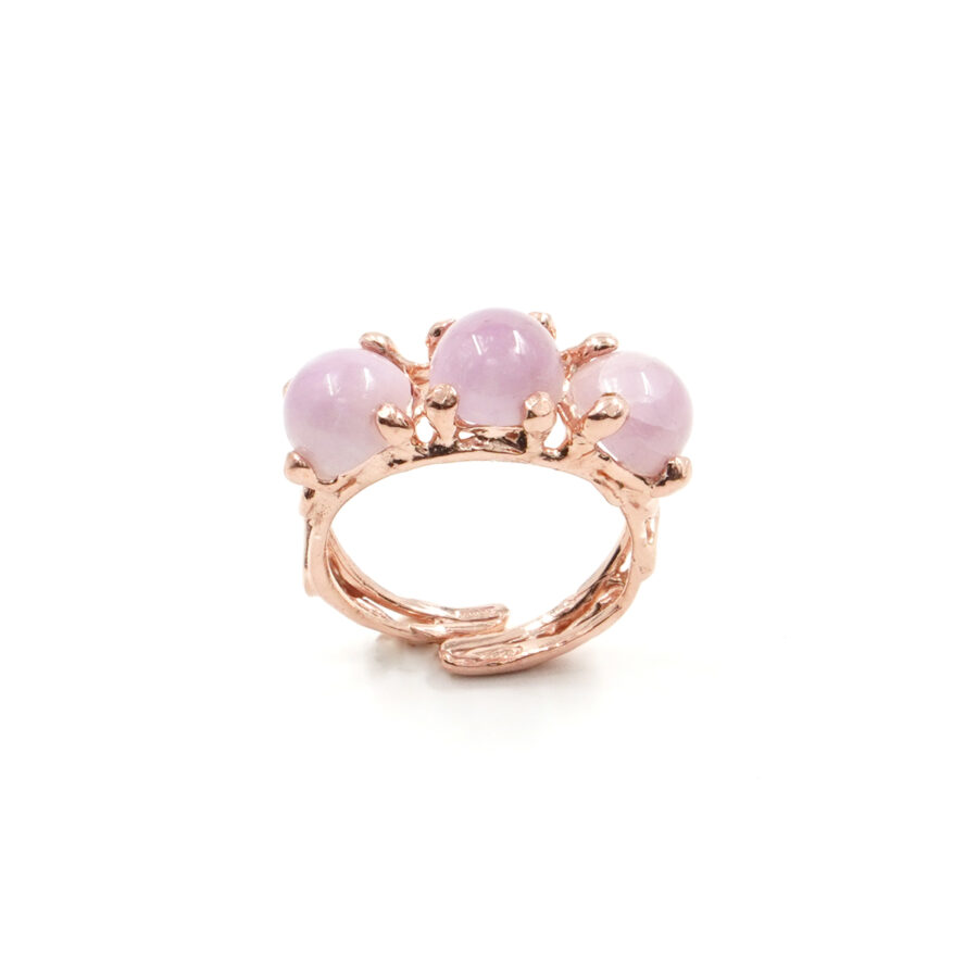 Anello Trilogy in argento 925 con kunzite – Rosato - immagine 2