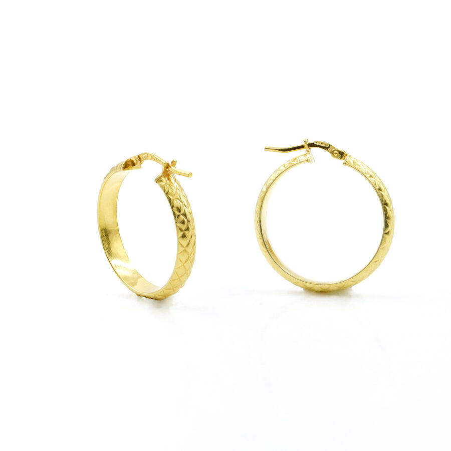 Orecchini in argento 925 a baionetta 25mm – Dorato