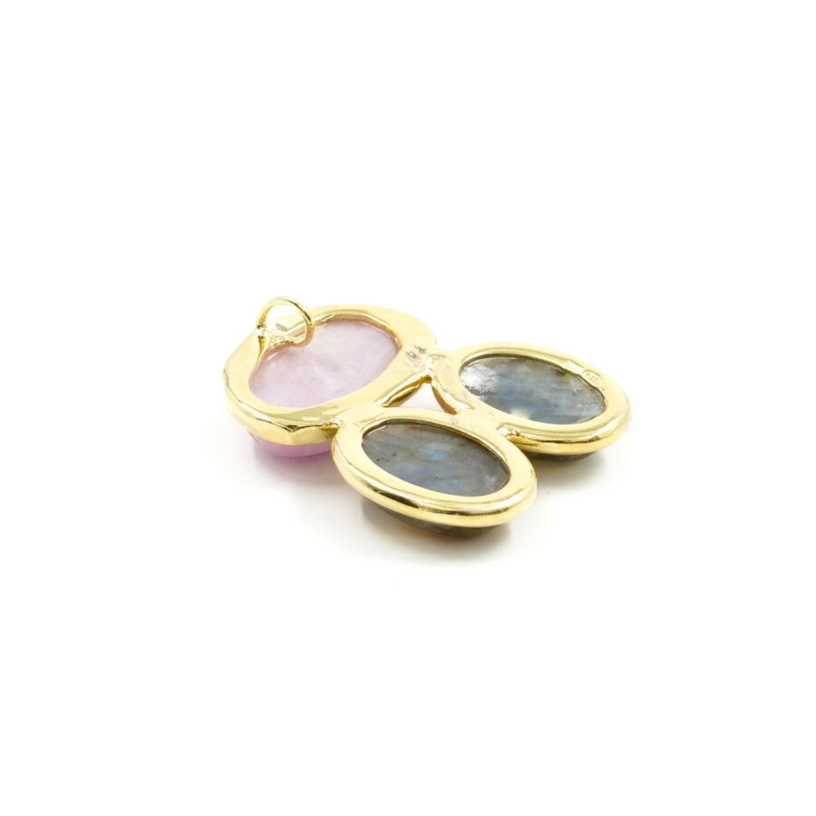 Pendente in argento 925 con kunzite, labradorite – Dorato - immagine 2