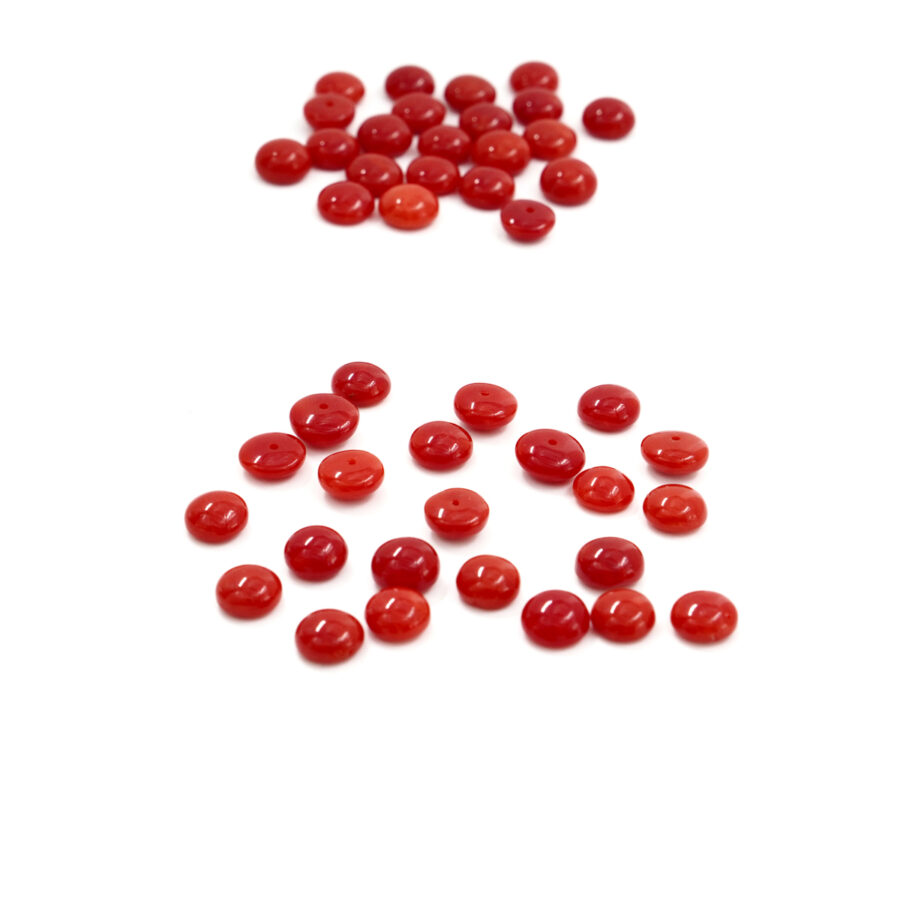 Corallo Mediterraneo Bottone Tondo da 4-4½mm a 6-6½mm