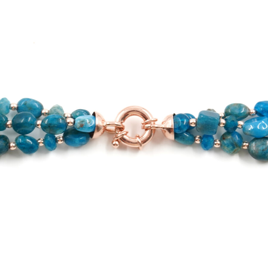 Collana Multifilo con apatite, ematite, perla, chiusura in argento 925 – Rosato - immagine 4
