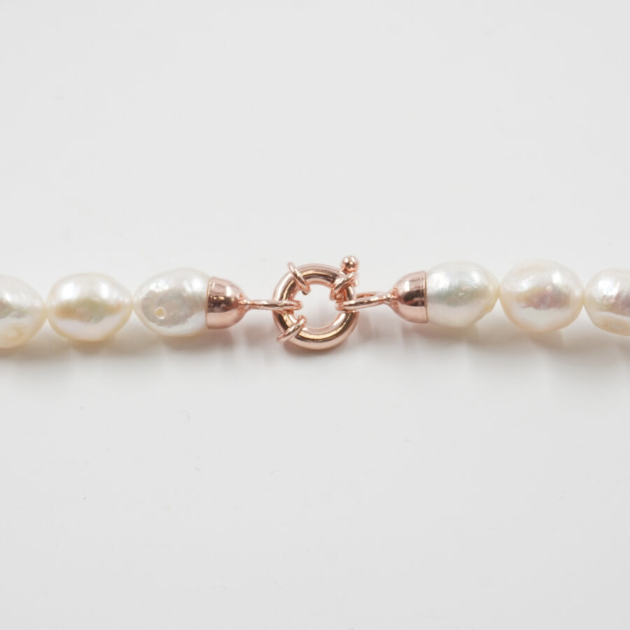 Collana Multifilo con ametista, perla, chiusura in argento 925 - Rosato - immagine 3
