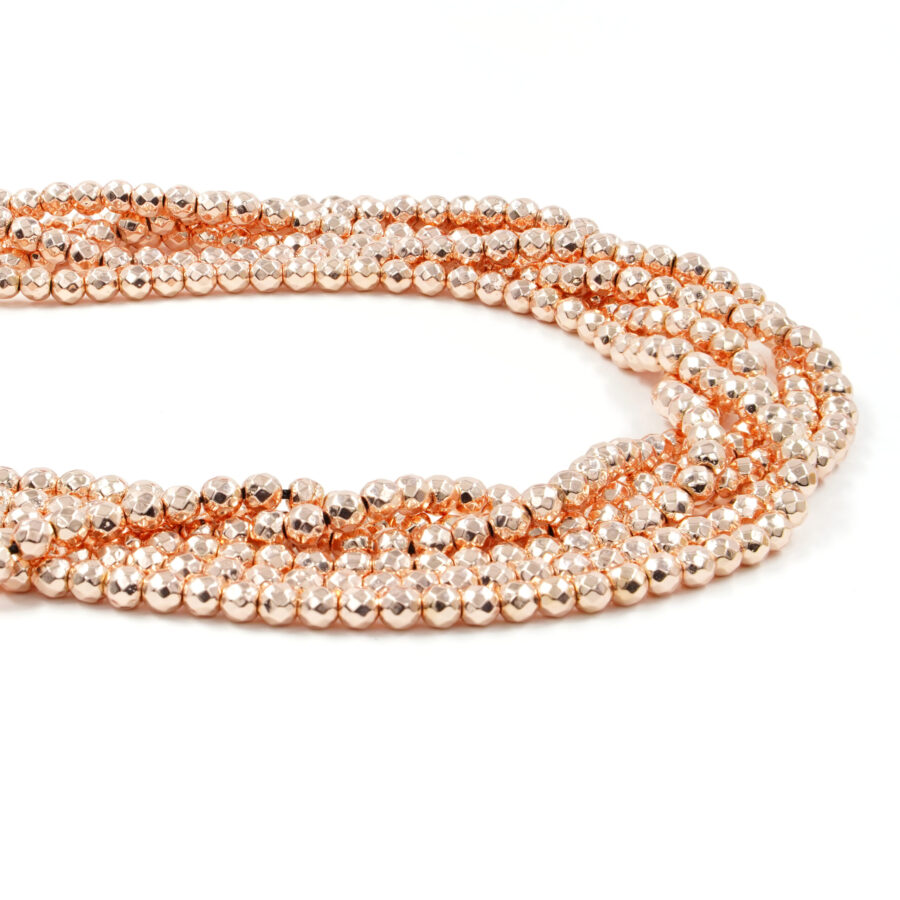 Ematite fili tondi sfaccettati 2mm a 4mm – Rosa Chiaro