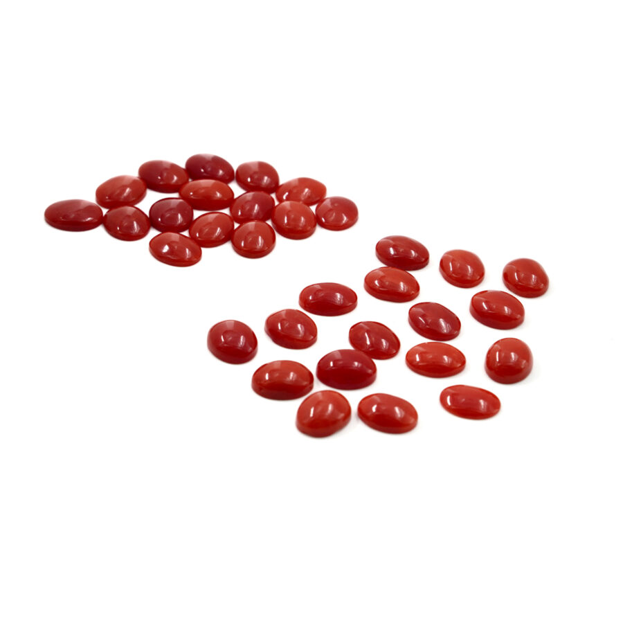 Corallo Mediterraneo Cabochon ovale da 4x6mm a 10x12mm