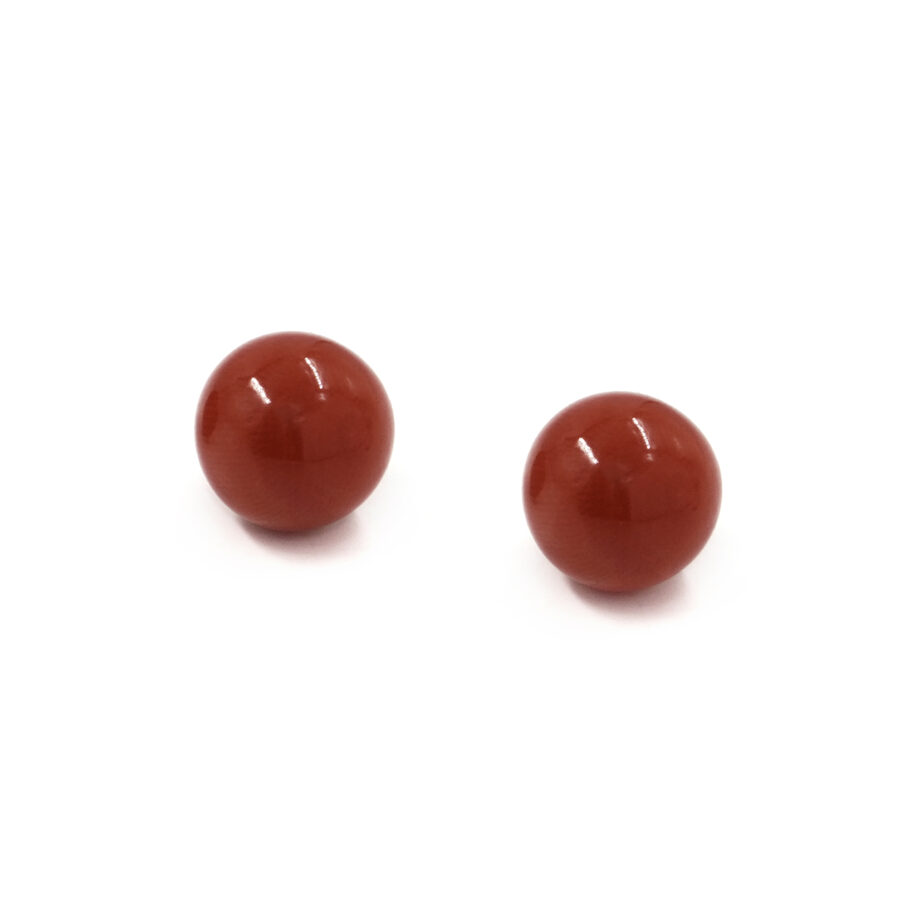 Coppia corallo Mediterraneo pallino tondo mezzo foro da 5mm a 14mm – Colore Extra Scuro
