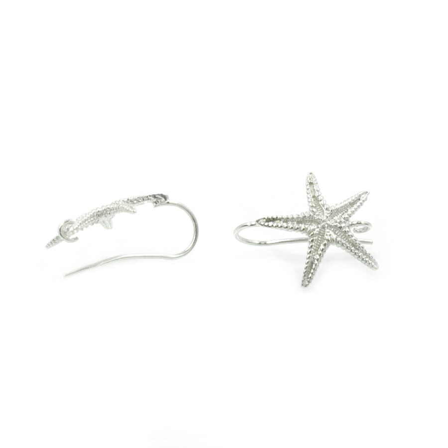 Argento 925 orecchini stella marina 22mm con gancio – Argentato