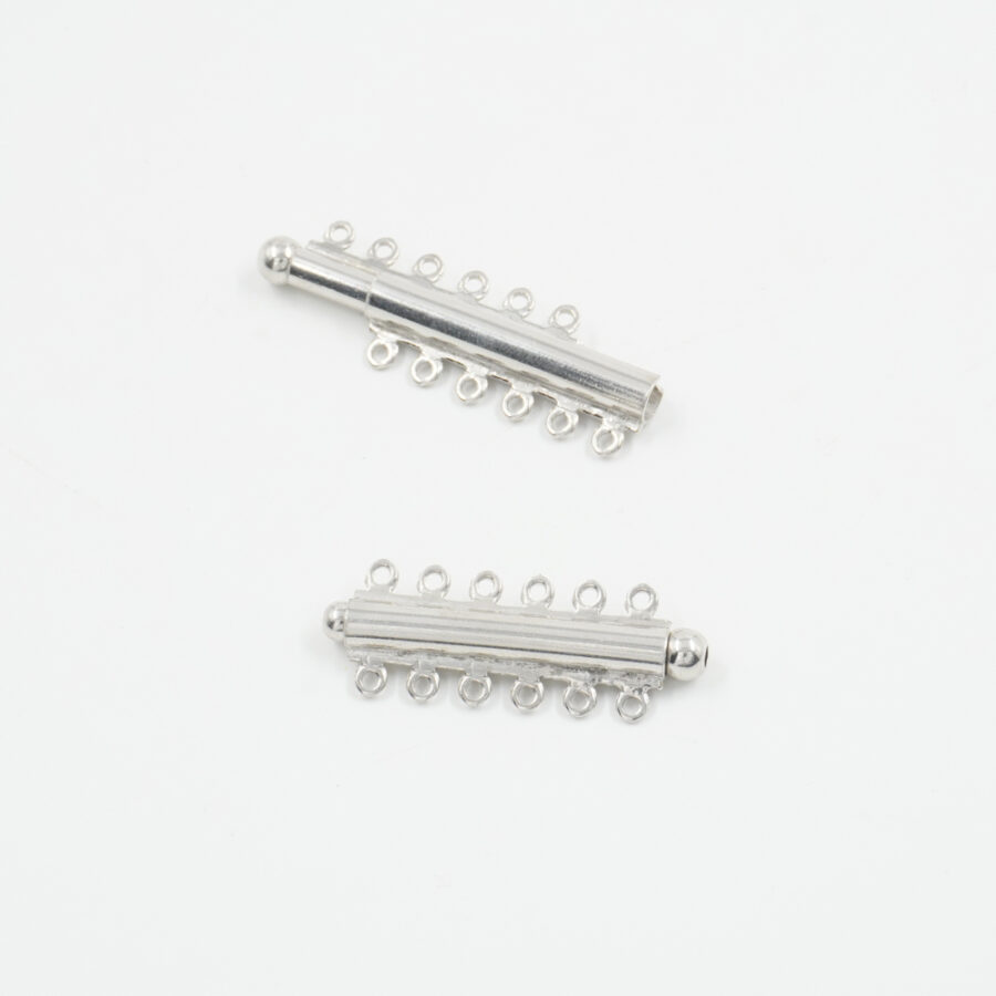 Argento 925 chiusura cilindrica a scorrimento a 6 fili – Rodiato