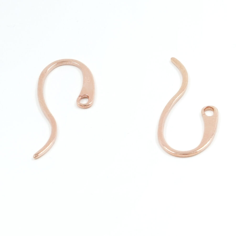 Argento 925 orecchino ad amo con gancio 28x10mm – Rosato