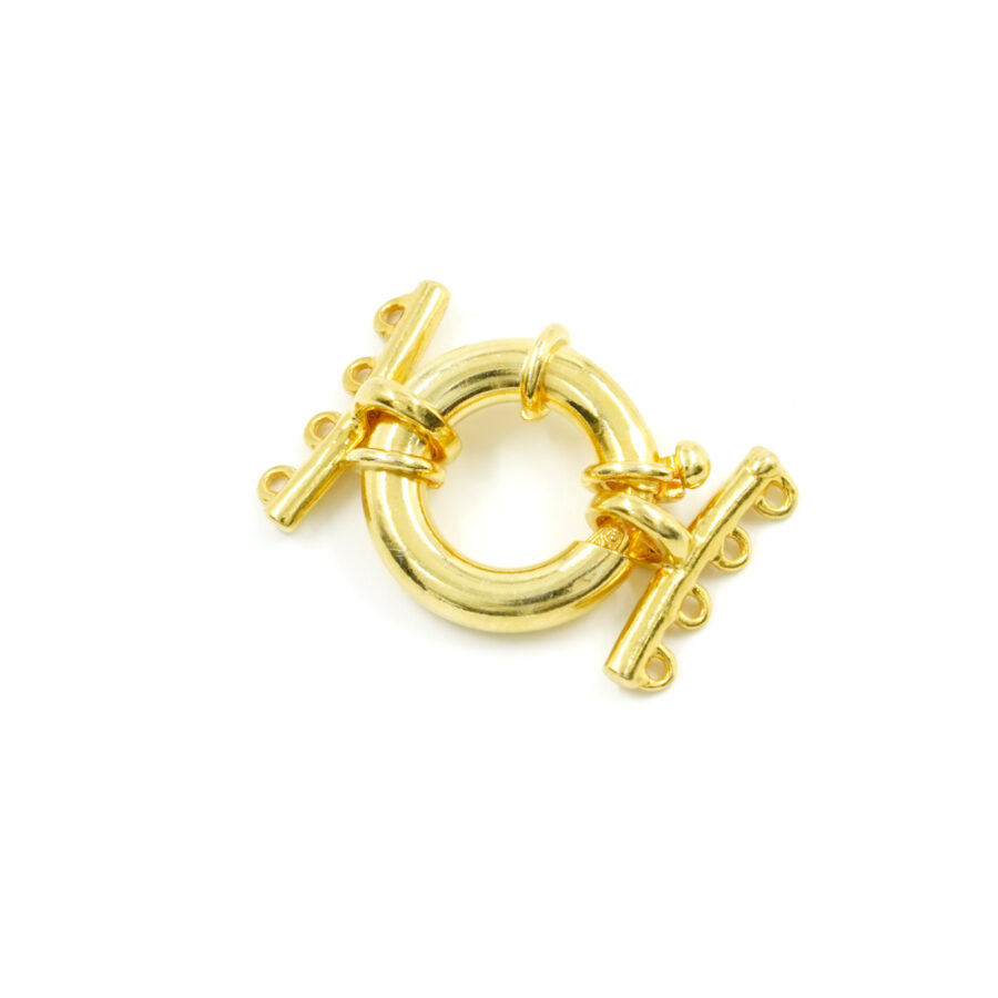 Argento 925 chiusura 18mm con barra a 4 ganci – Dorato