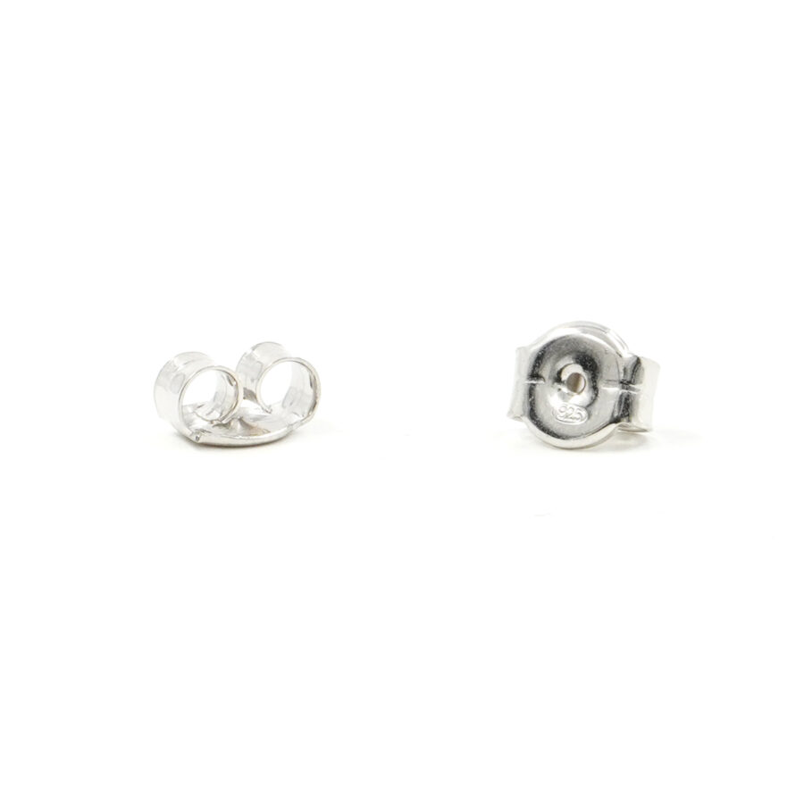 Argento 925 coppia di farfalline per orecchini 6mm - Rodiato