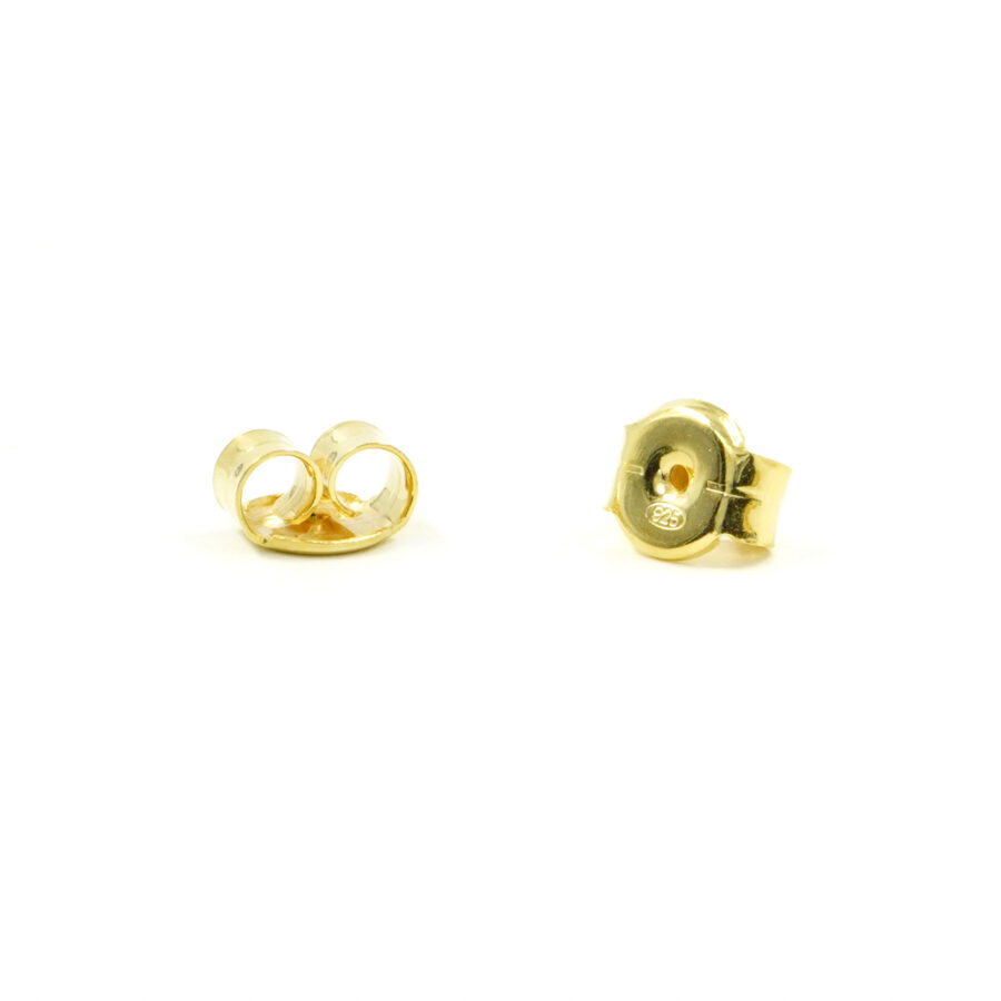 Argento 925 coppia di farfalline per orecchini 6mm – Dorato