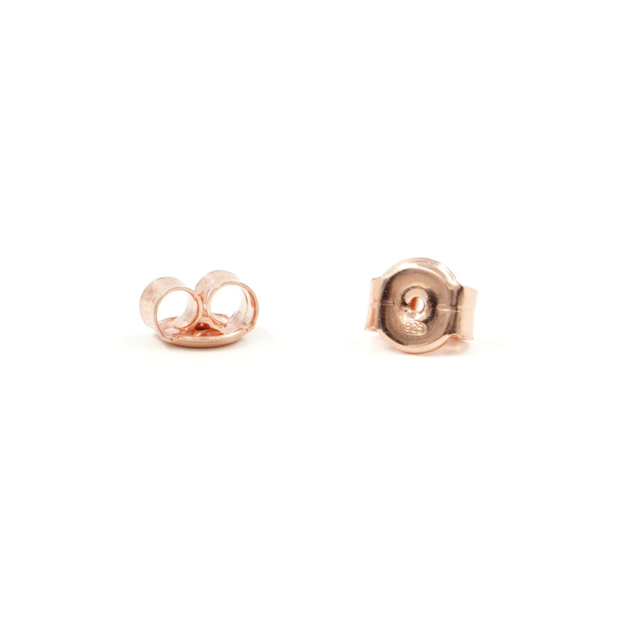 Argento 925 coppia di farfalline per orecchini 6mm – Rosato