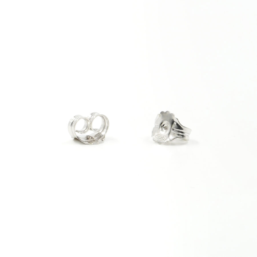Argento 925 coppia di farfalline per orecchini 8mm - Rodiato