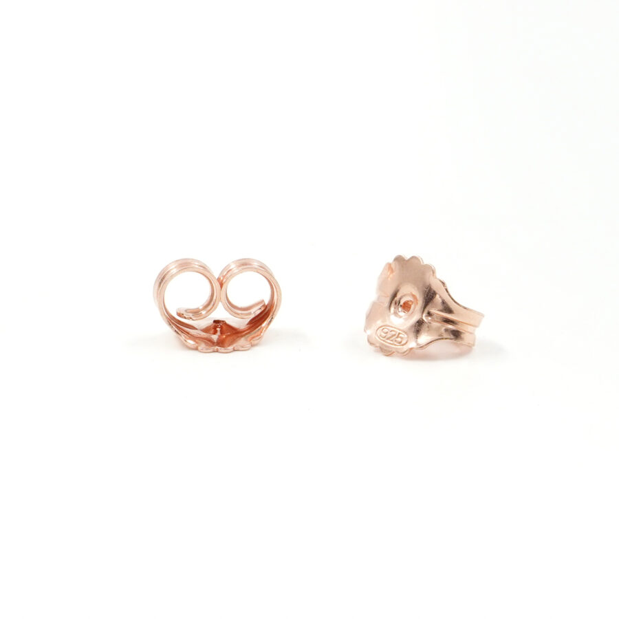 Argento 925 coppia di farfalline per orecchini 8mm – Rosato