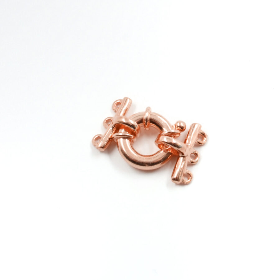 Argento 925 chiusura 12mm con barra a 3 ganci – Rosato