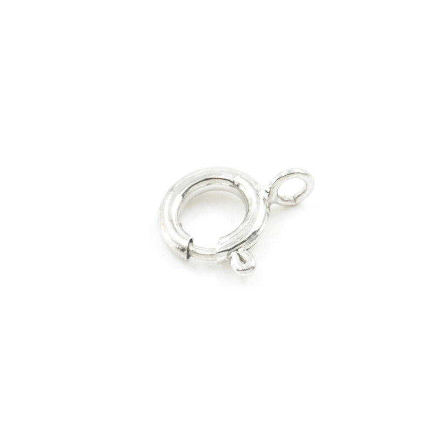 Argento 925 chiusura tonda anello a molla da 6mm a 10mm – Argentato