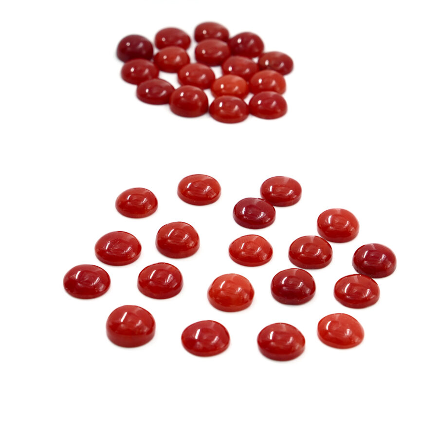 Corallo Mediterraneo Cabochon tondo da 8mm a 12mm – Colore Corsica