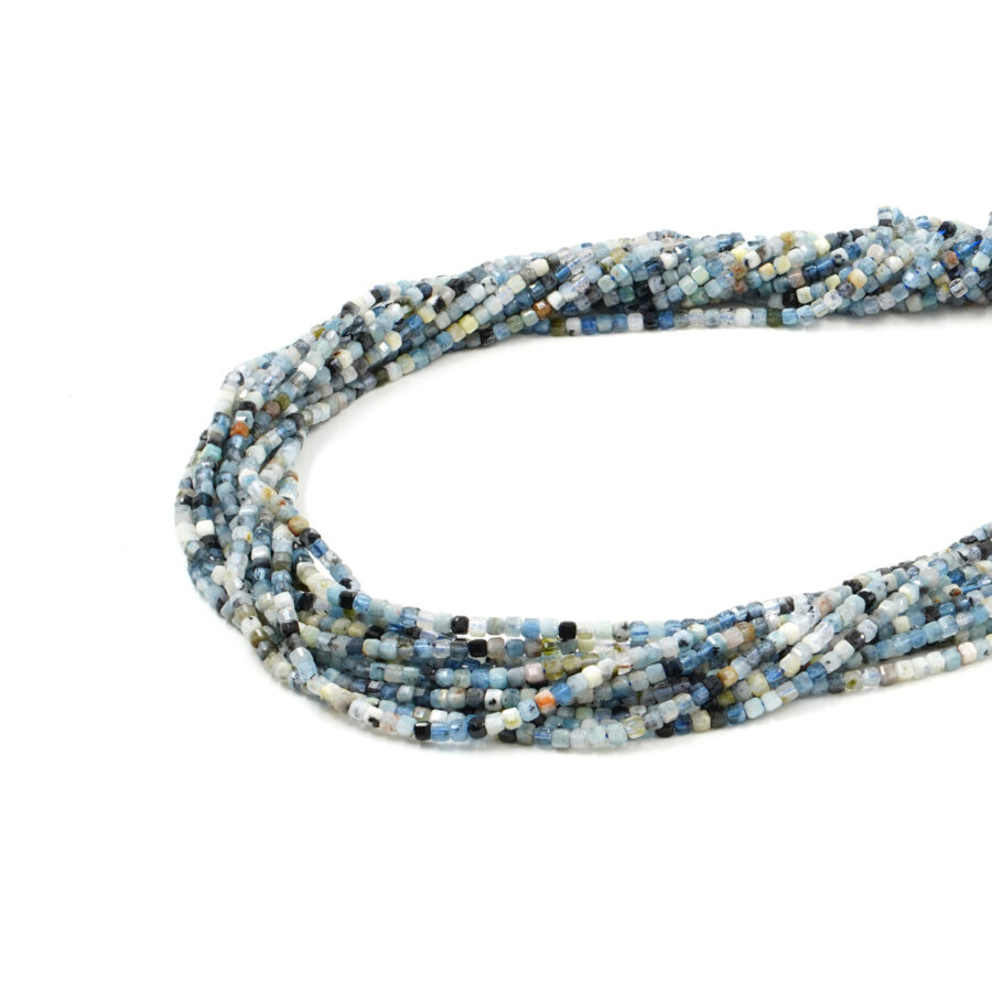 Acquamarina fili cubi sfaccettati 3,5mm – Multicolore