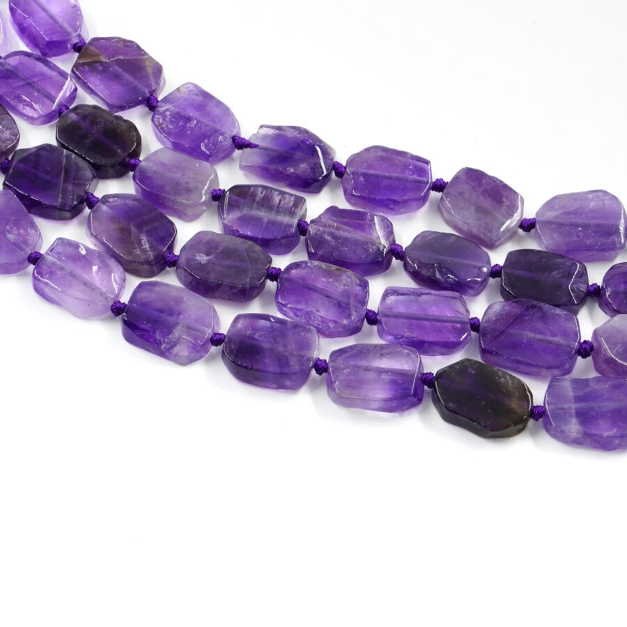 Ametista fili rettangoli piatti circa 13x10mm - immagine 2