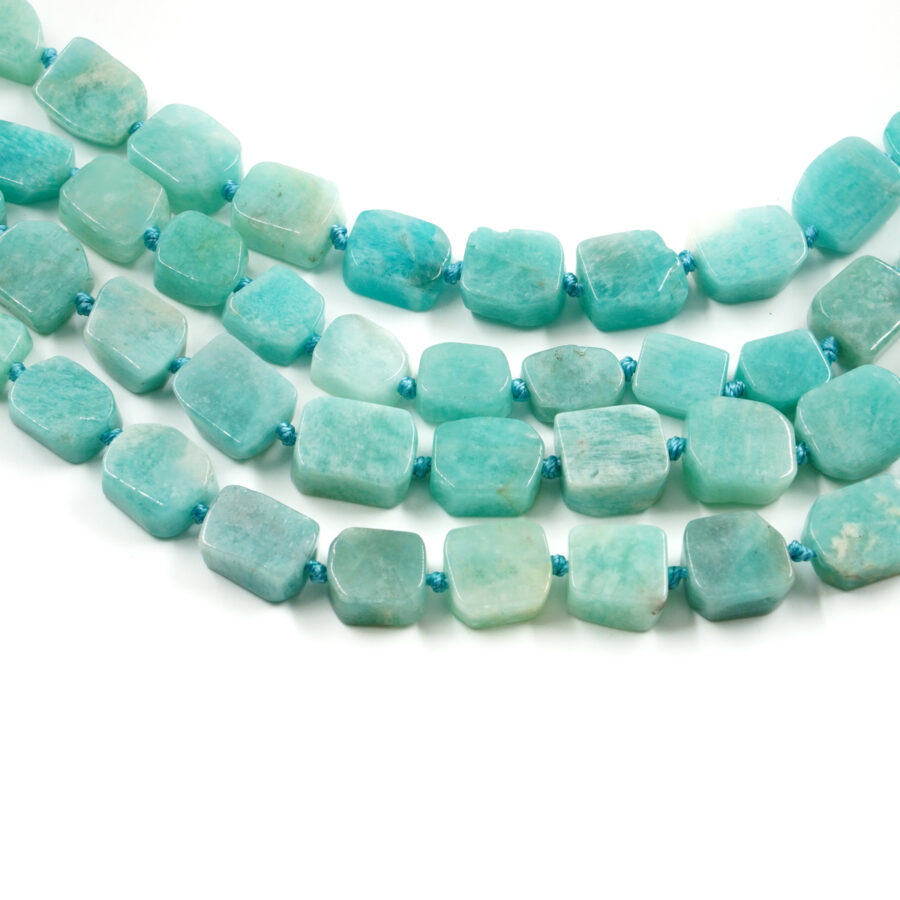 Amazzonite fili rettangoli piatti circa 13x10mm - immagine 2